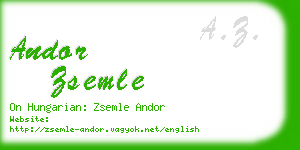 andor zsemle business card